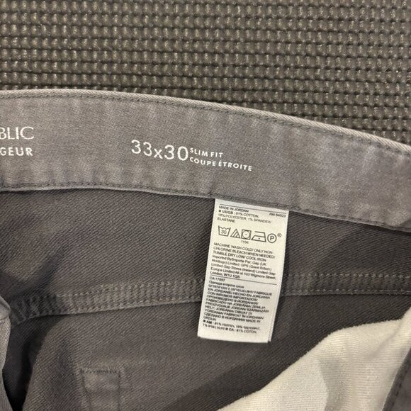 Banana Republic Slim Heathered Traveler Pant, Smoke Gray, 33W 30L - Picture 3 of 5